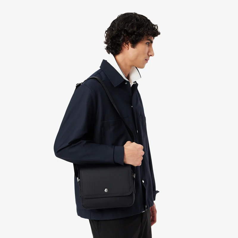 Lacoste Petit sac messenger Homme Langon Petit Piqué Noir