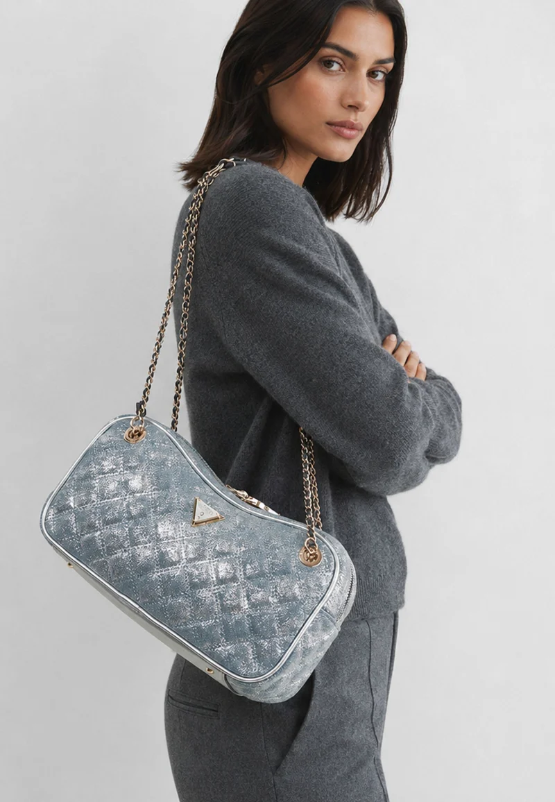 Guess Sac Bandoulière Cerelia Shoulder Sat Metallic Denim