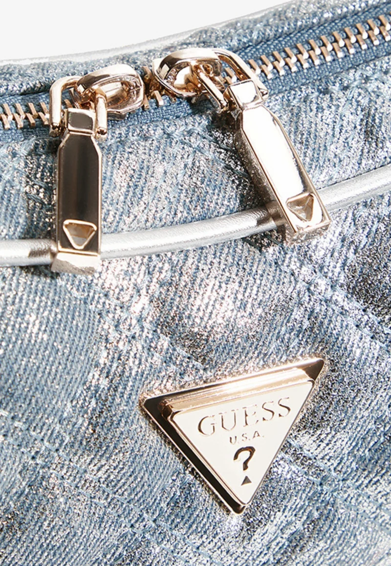 Guess Sac Bandoulière Cerelia Shoulder Sat Metallic Denim