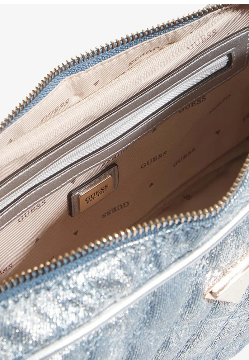 Guess Sac Bandoulière Cerelia Shoulder Sat Metallic Denim