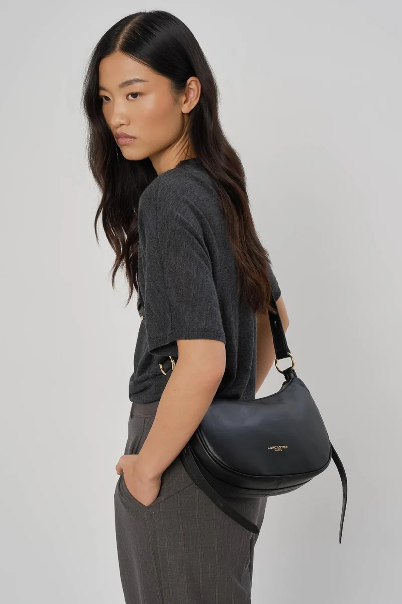 Lancaster Sac besace Zippé M Donna Aria Noir
