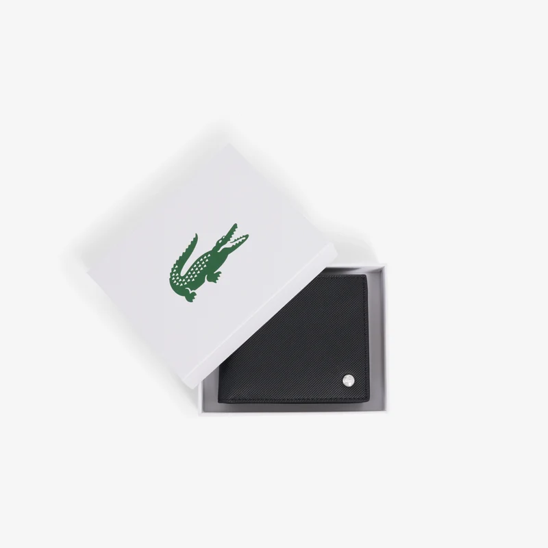 Lacoste Portefeuille Homme Langon Petit Piqué Noir