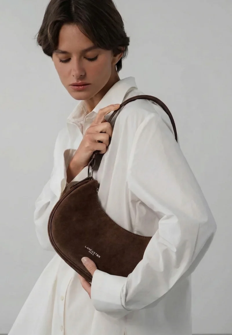 Lancaster Sac besace Zippé S Suède Marron