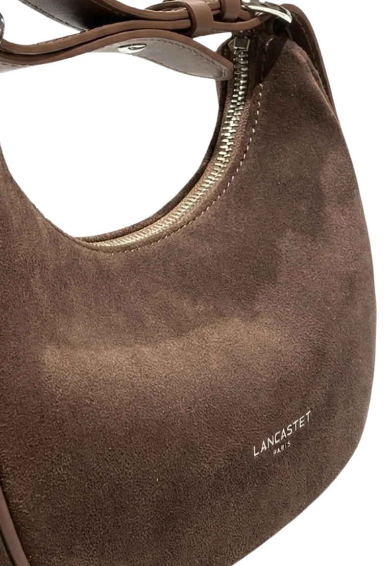 Lancaster Sac besace Zippé S Suède Marron