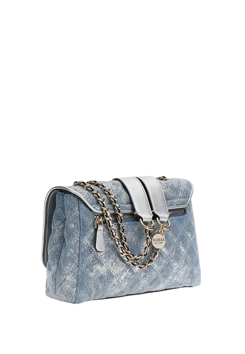 Guess Sac Bandoulière Cerelia Shoulder Sat Metallic Denim