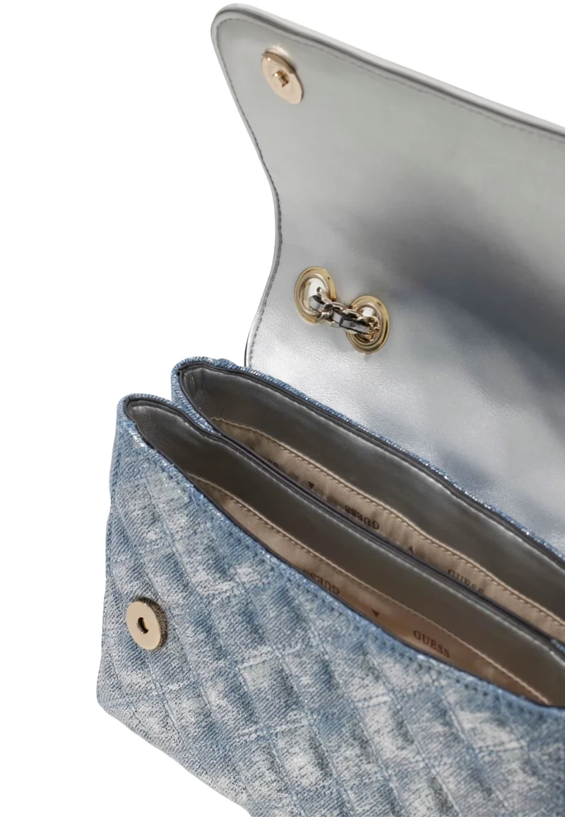 Guess Sac Bandoulière Cerelia Shoulder Sat Metallic Denim