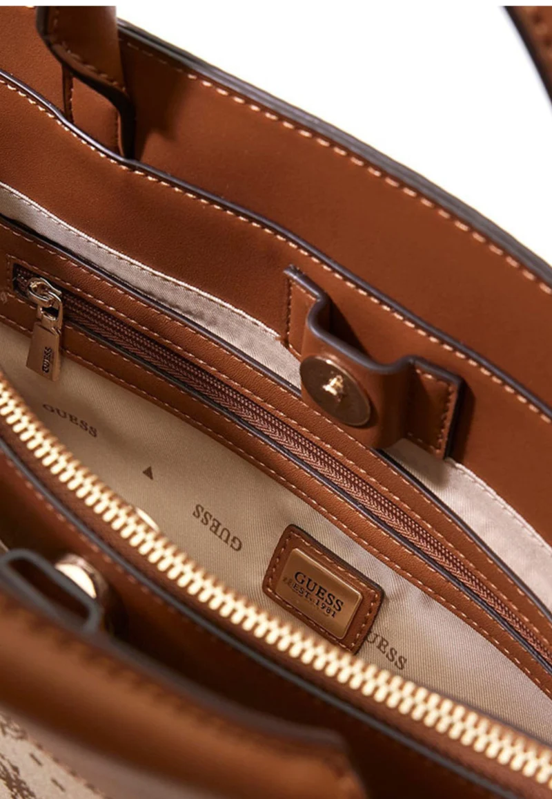 Guess Sac Bandoulière Melinda Logo Tri Com Latte Logo