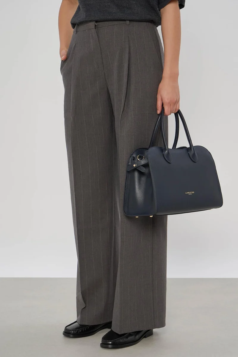 Lancaster Sac à main Zippé M Donna Hopper Bleu Foncé