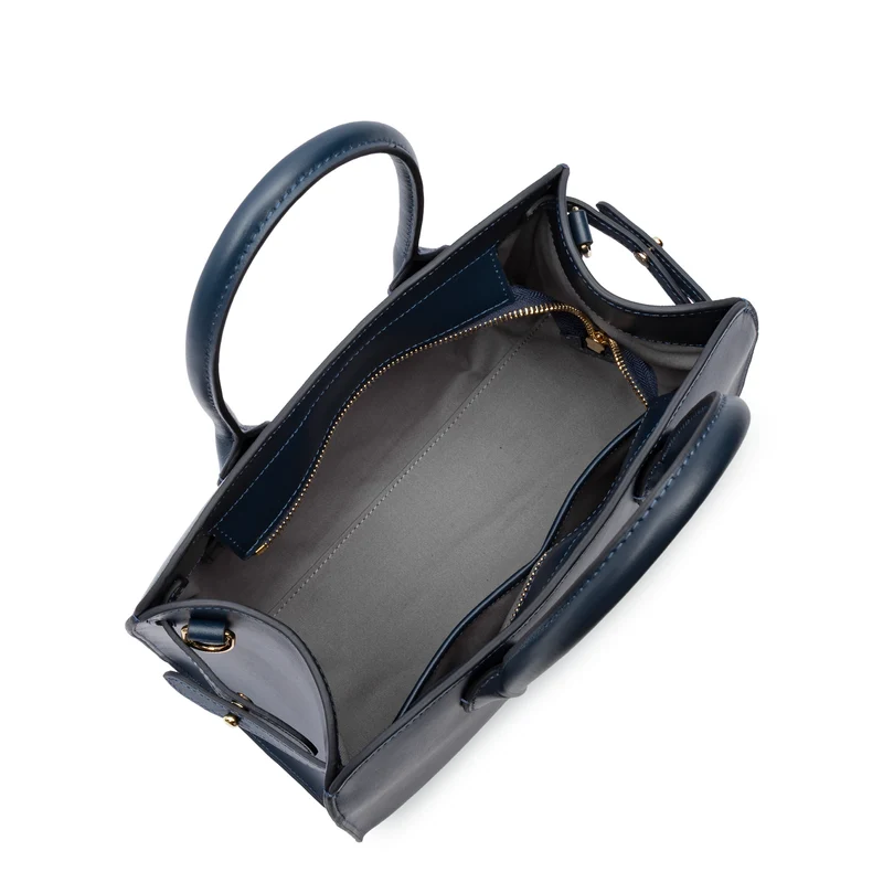 Lancaster Sac à main Zippé M Donna Hopper Bleu Foncé