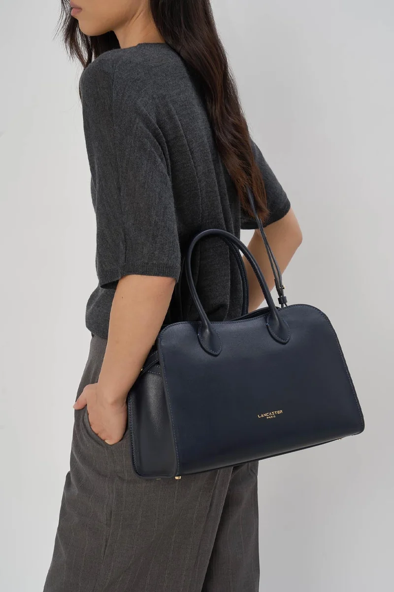 Lancaster Sac à main Zippé M Donna Hopper Bleu Foncé