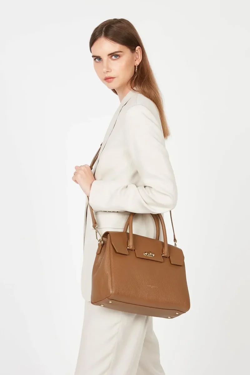 Lancaster Sac à Rabat Foulonné Milano L Camel