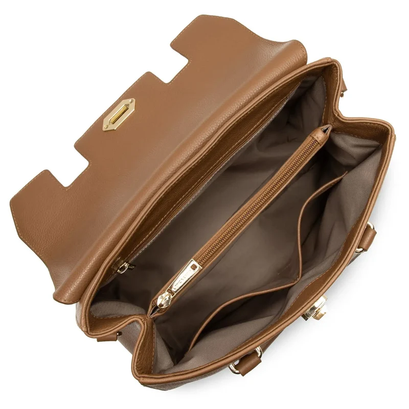 Lancaster Sac à Rabat Foulonné Milano L Camel