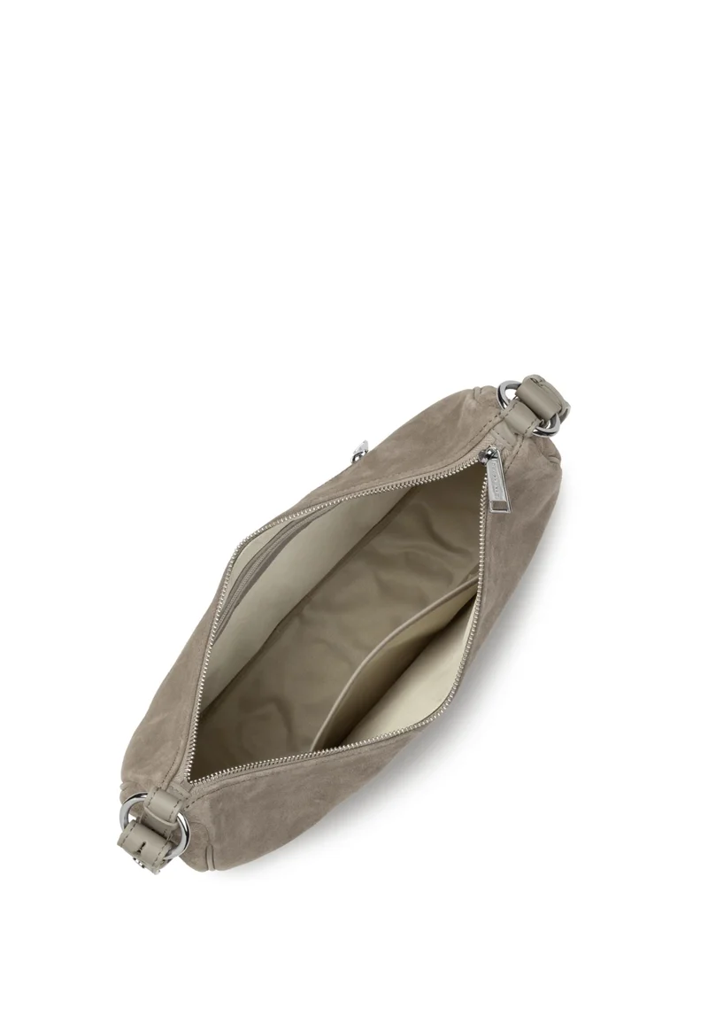 Lancaster Sac besace Zippé L Suède Galet Fonce