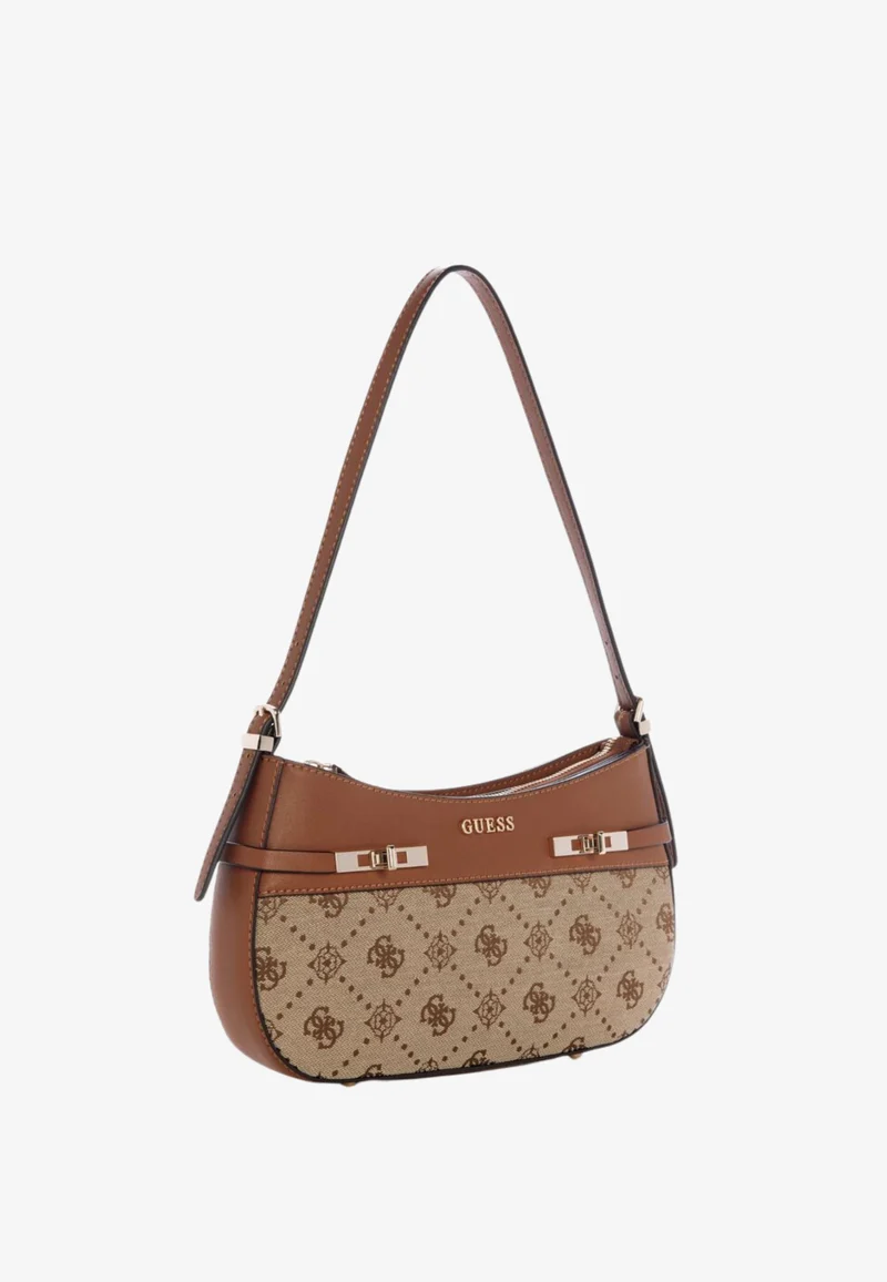 Guess Sac Bandoulière Melinda Logo Tri Com Latte Logo