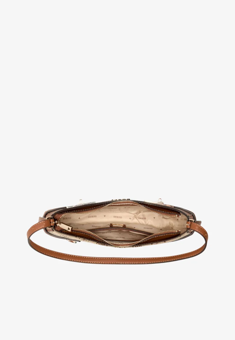 Guess Sac Bandoulière Melinda Logo Tri Com Latte Logo