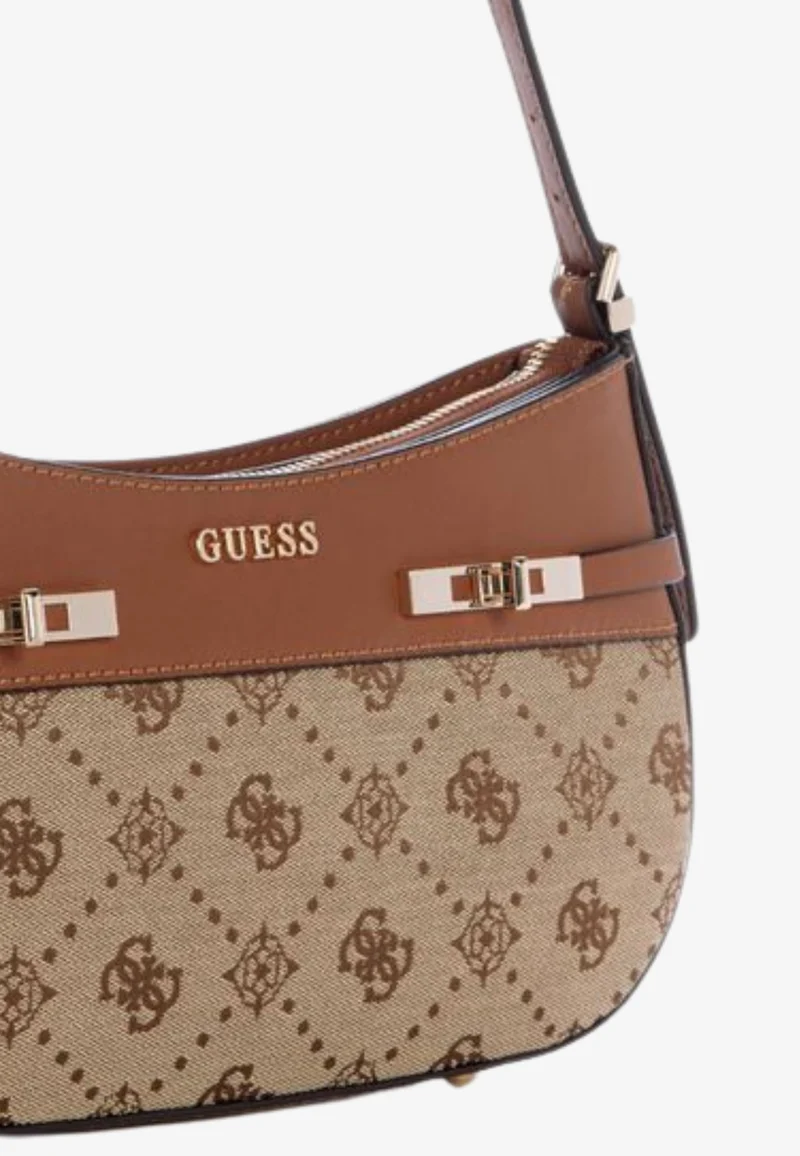 Guess Sac Bandoulière Melinda Logo Tri Com Latte Logo