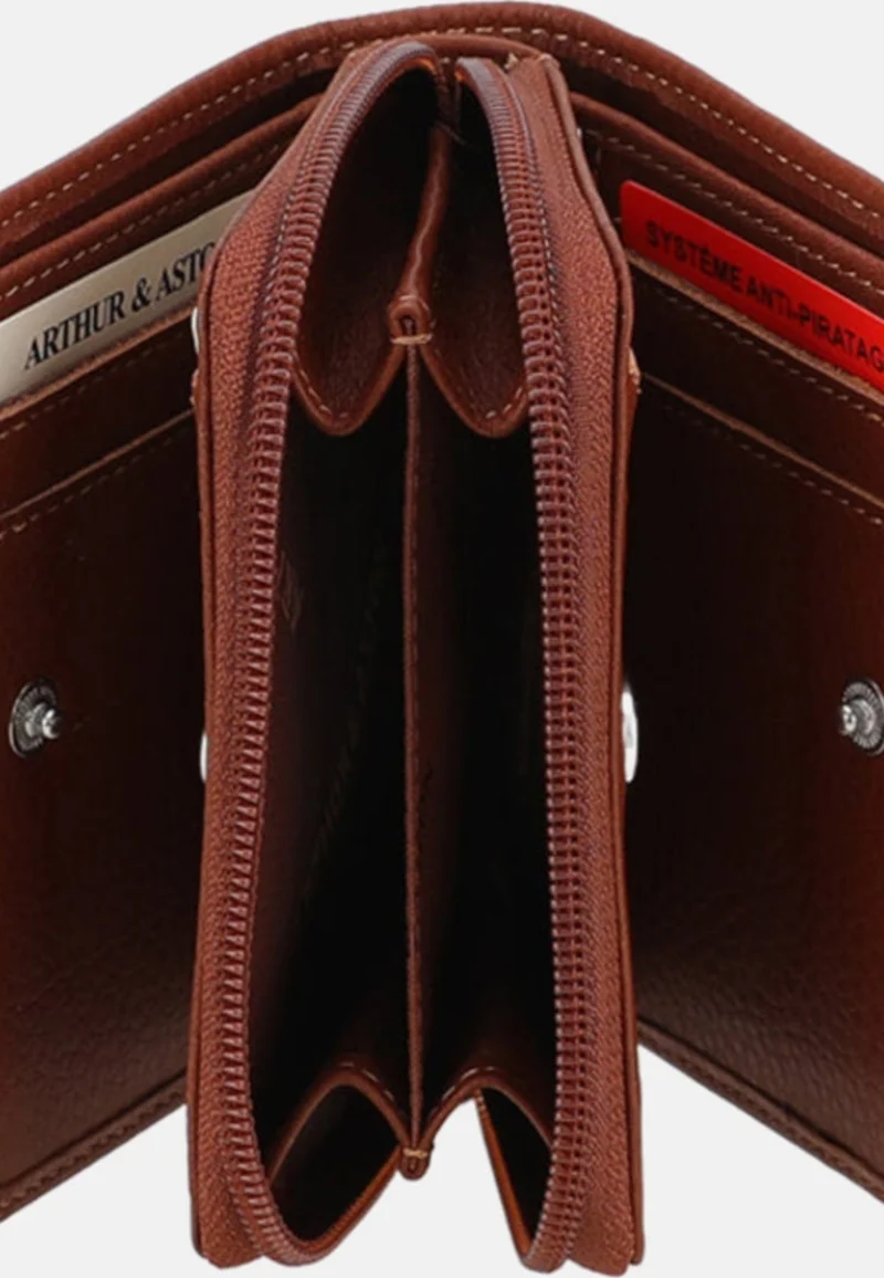Arthur & Aston Porte Cartes Mixte, Homme, Femme Cognac