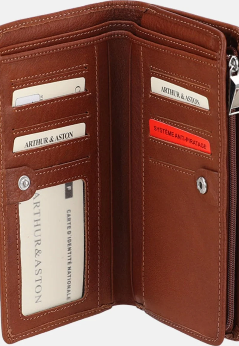 Arthur & Aston Porte Cartes Mixte, Homme, Femme Cognac