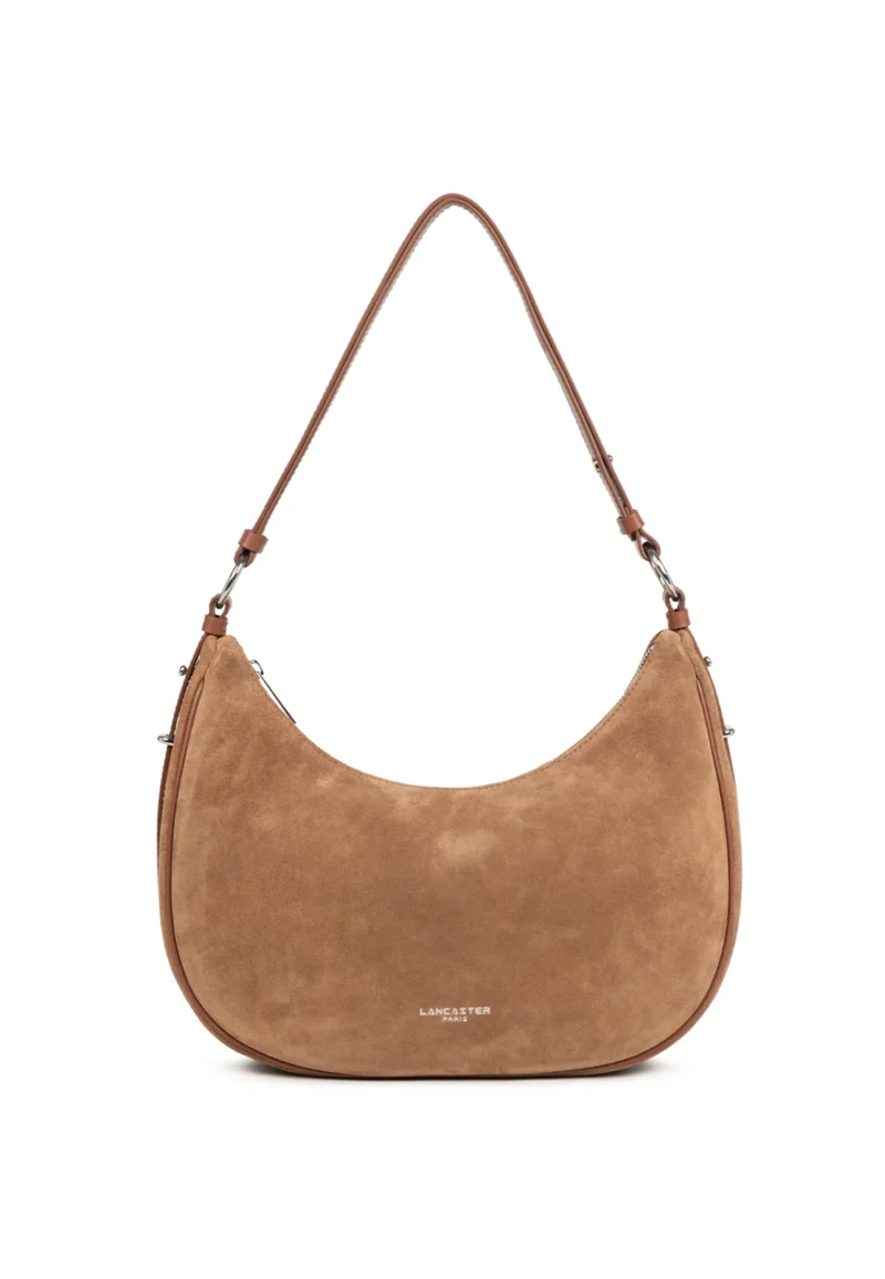 Lancaster Sac besace Zippé L Suède Camel