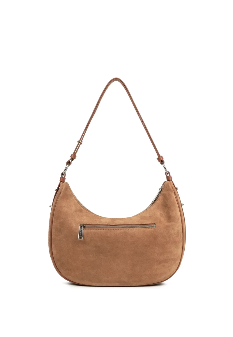 Lancaster Sac besace Zippé L Suède Camel