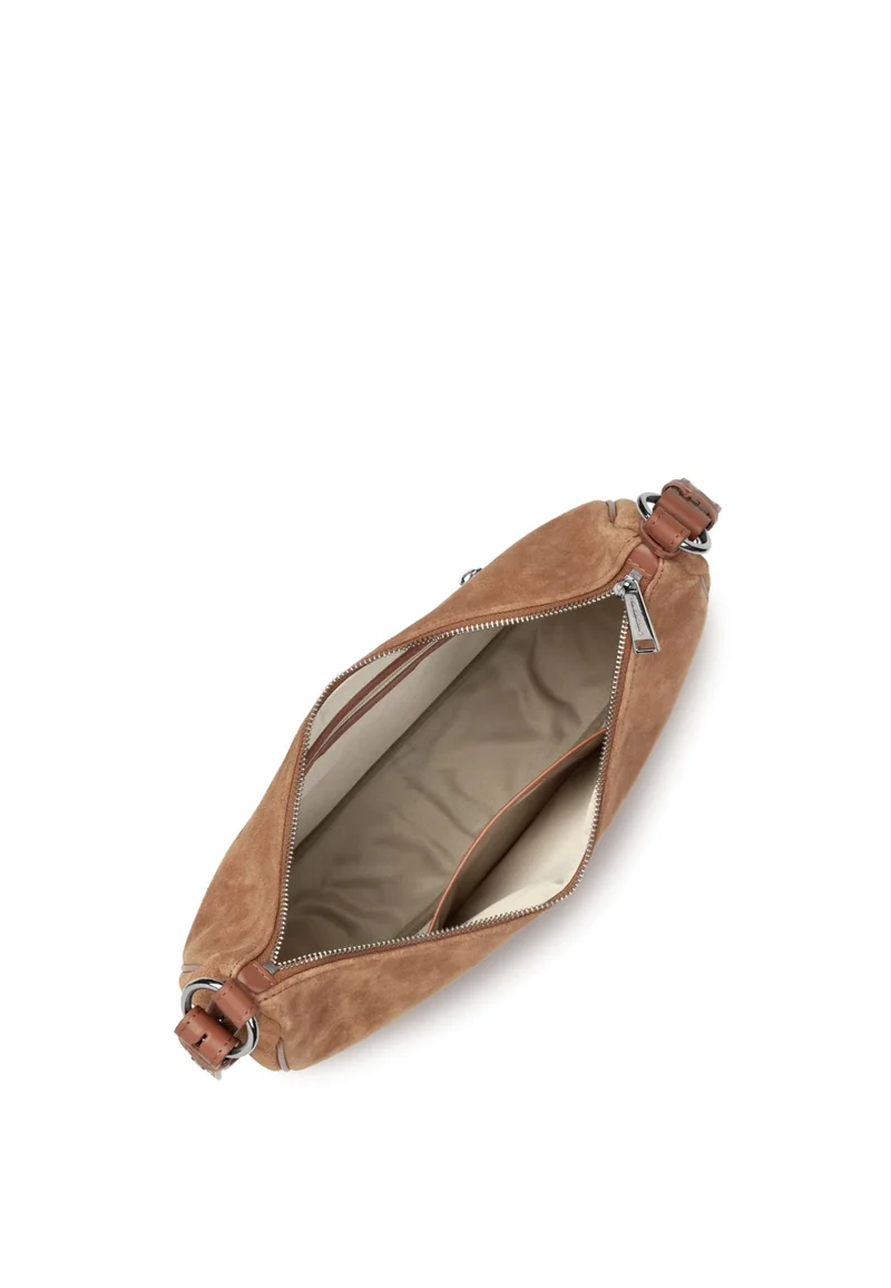 Lancaster Sac besace Zippé L Suède Camel