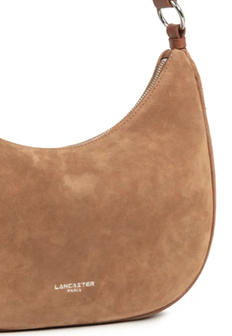 Lancaster Sac besace Zippé L Suède Camel