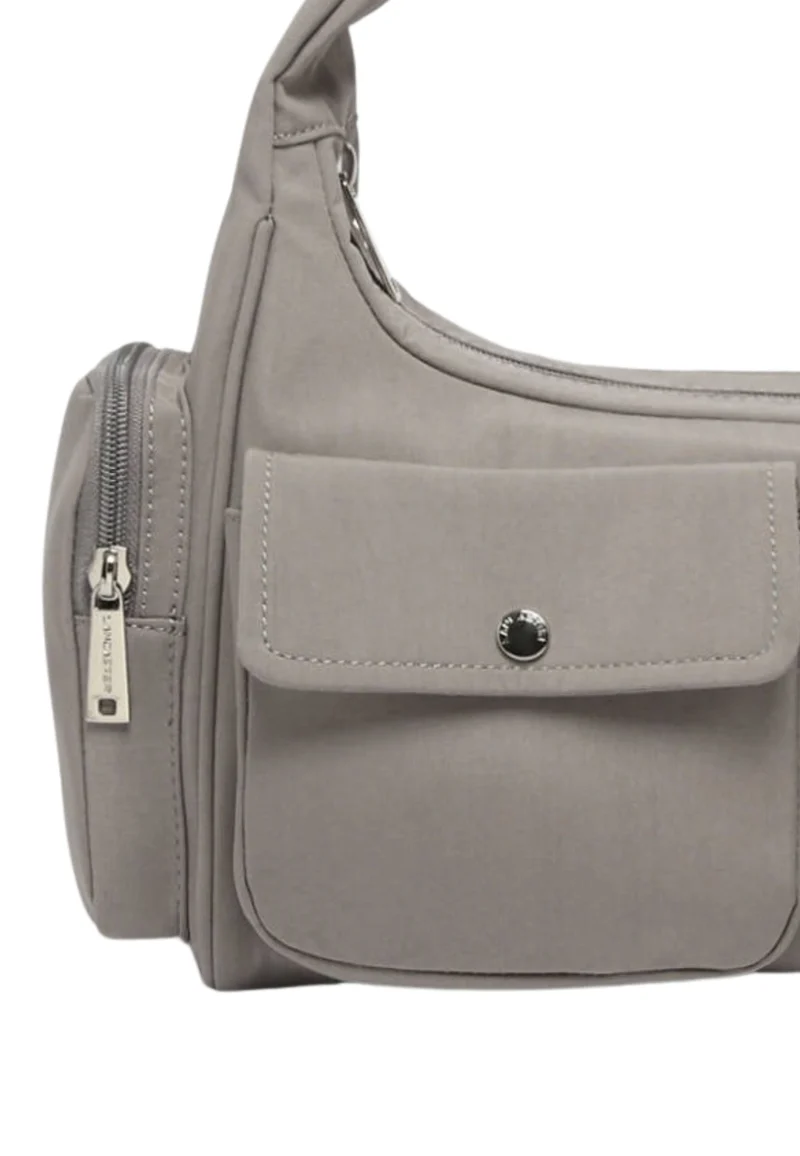 Lancaster Sac besace Zippé Basic Pocket Galet Fonce