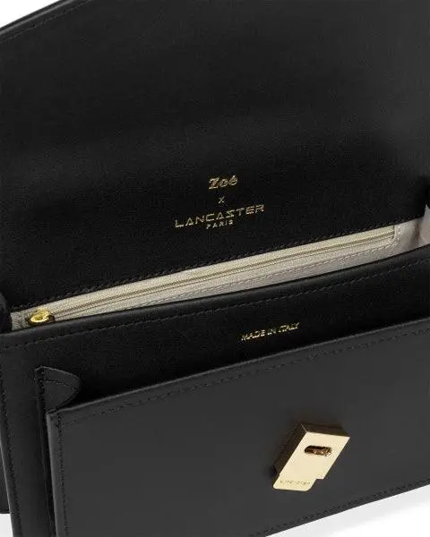 Lancaster Sac à Main A rabat avec fermoir Zoé Noir