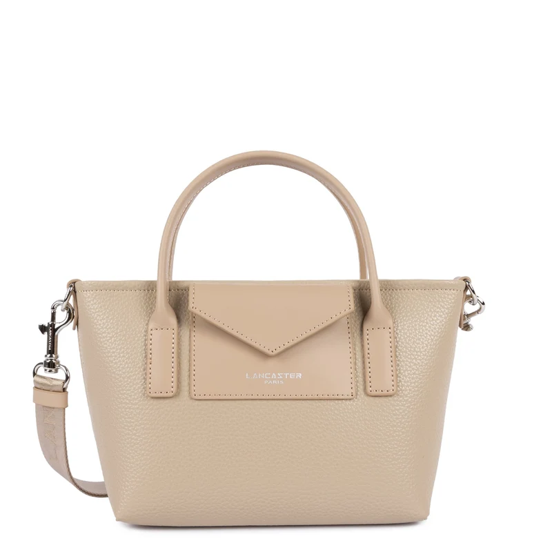 Lancaster Sac cabas main Zippé Maya Double KBA Beige Foncé
