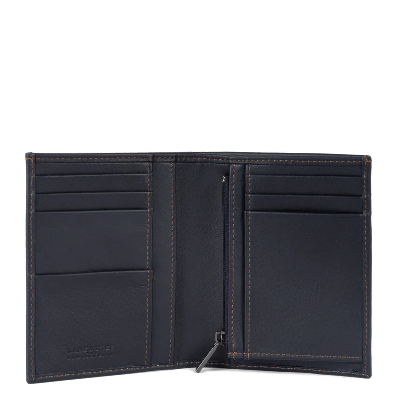 Lancaster Portefeuille Pliée M Soft Vintage Homme Bleu Foncé - Camel