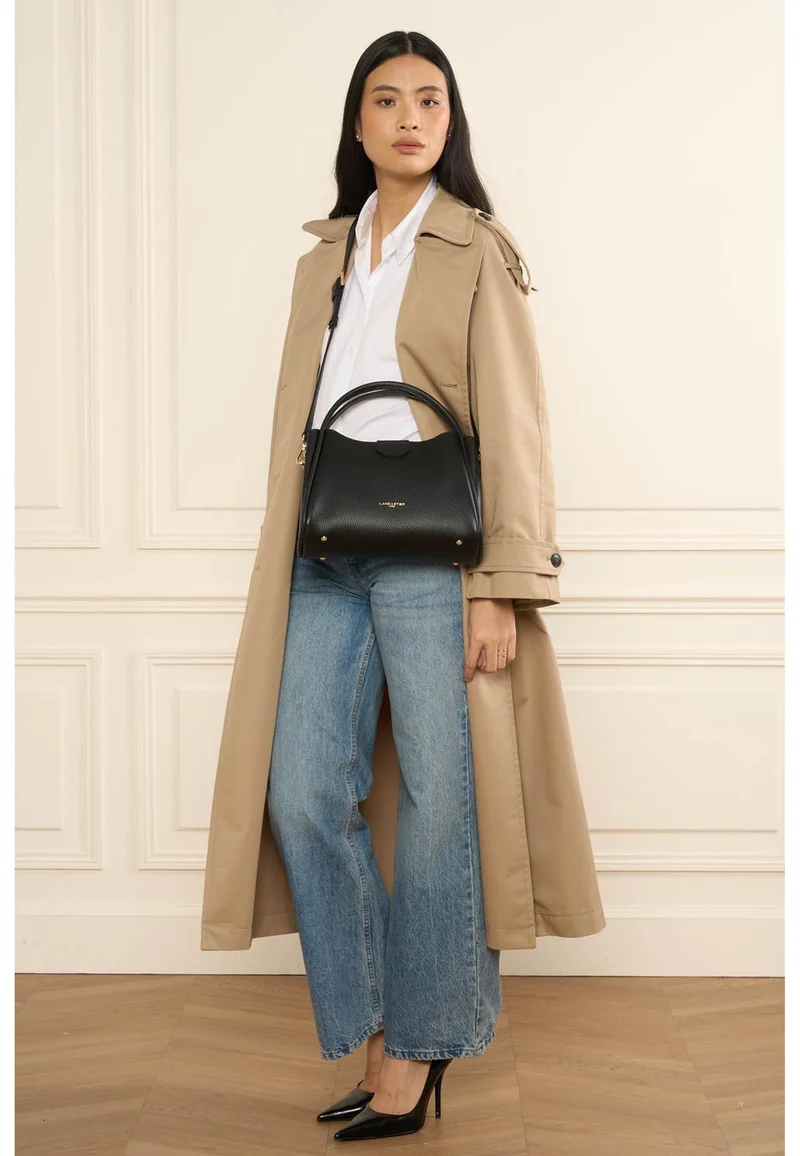 Lancaster Sac à main Aimantée M Ida Double Noir - In - Nude