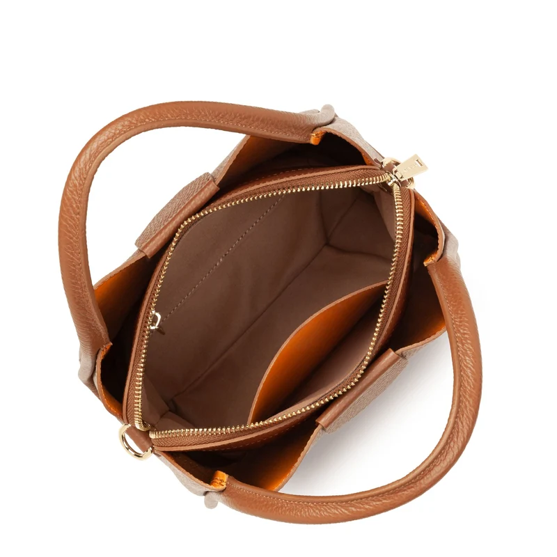 Lancaster Sac à main Aimantée S Ida Double Camel - In - Orange