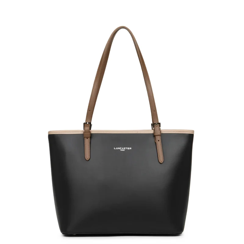 Lancaster Cabas Smooth Épaule M Noir/Nude/Vison