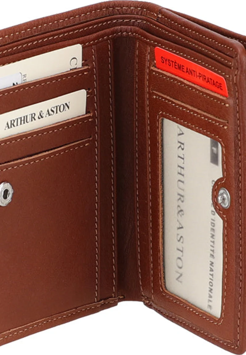 Arthur & Aston Porte Cartes Mixte, Homme, Femme Cognac