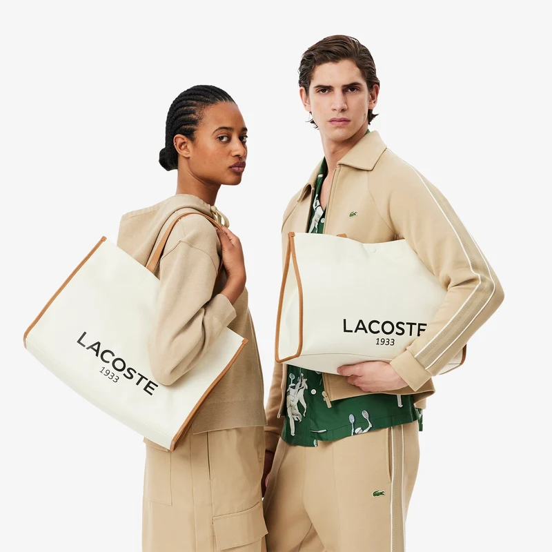 Lacoste Sac Cabas Heritage Canvas Lacoste Naturel Tan