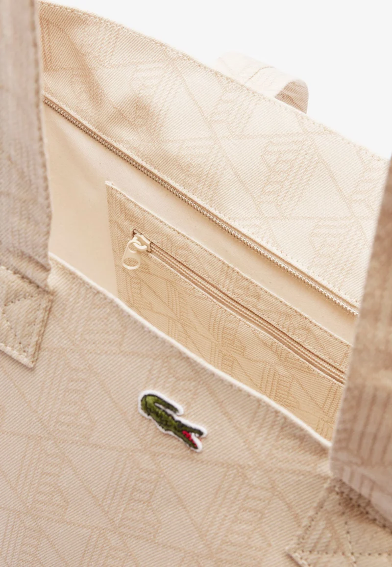 Lacoste Sac Cabas XL Summer Pack Mono Jaquard Blanc