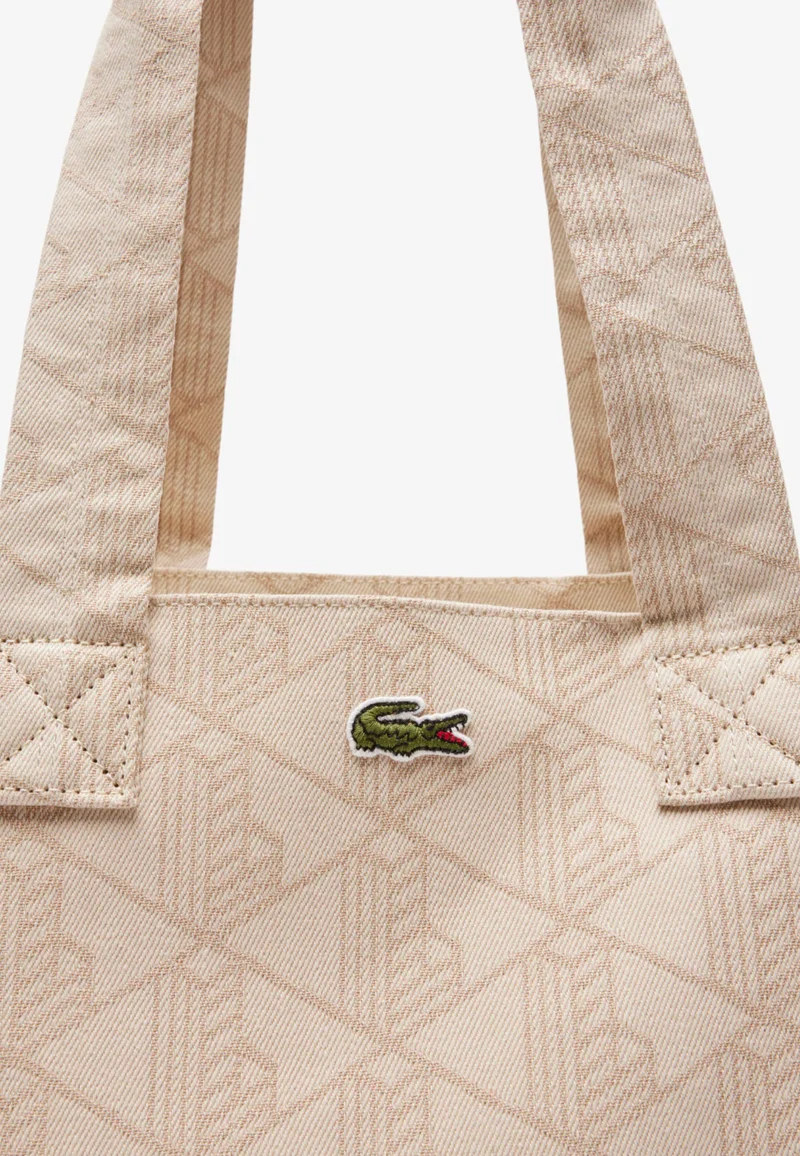 Lacoste Sac Cabas XL Summer Pack Mono Jaquard Blanc