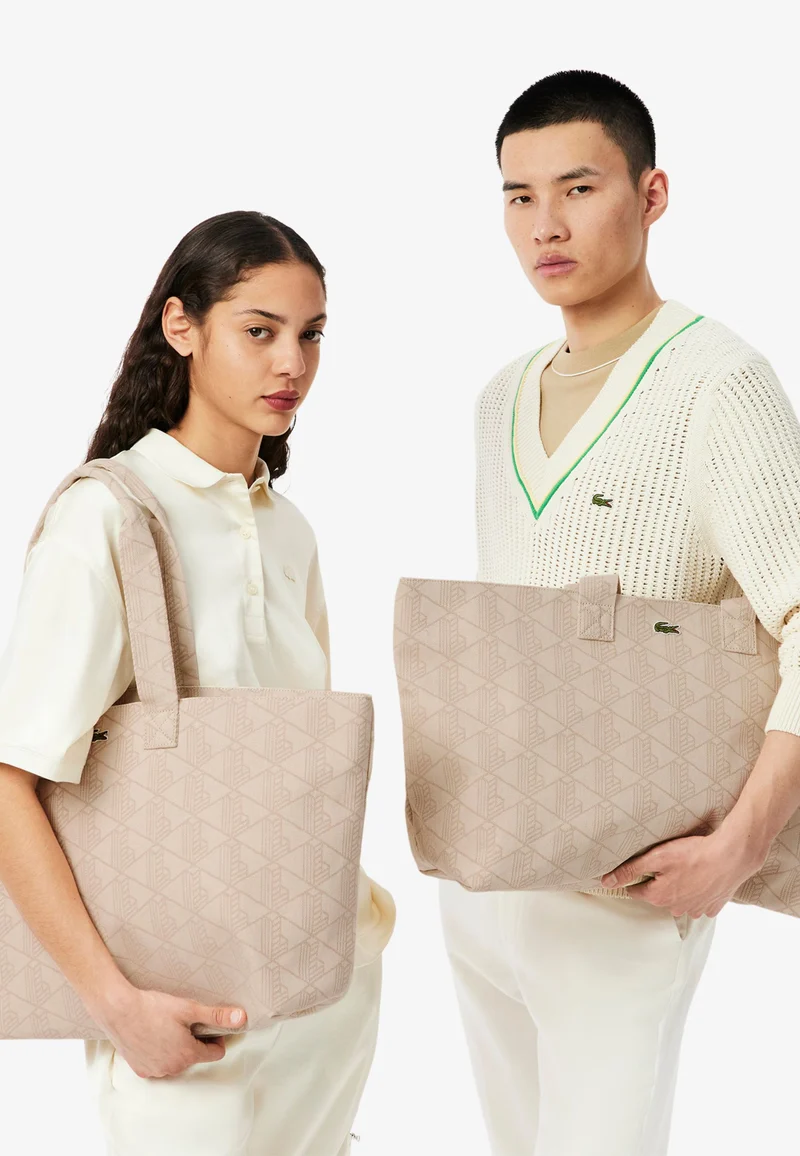 Lacoste Sac Cabas XL Summer Pack Mono Jaquard Blanc