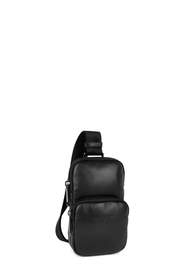 Lancaster Sacoche Zippé Soft Vintage Homme Noir