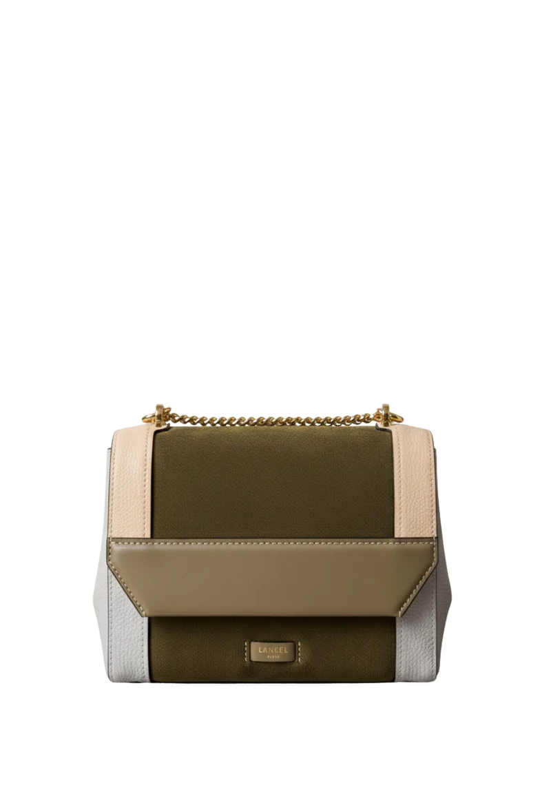 Lancel Sac Rabat M Ninon Color Block Mco Kaki Foncé Femme
