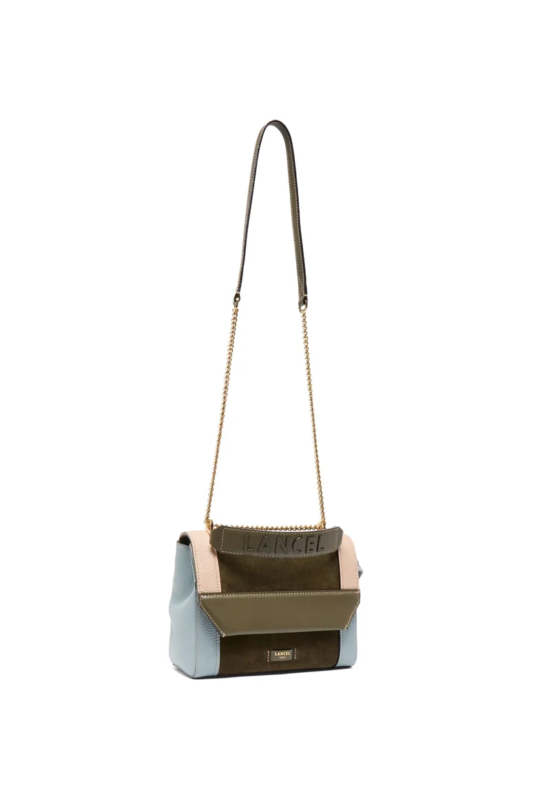 Lancel Sac Rabat M Ninon Color Block Mco Kaki Foncé Femme