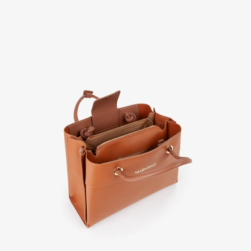 Valentino Sac Cabas Alexia Marron Femme Cuoio