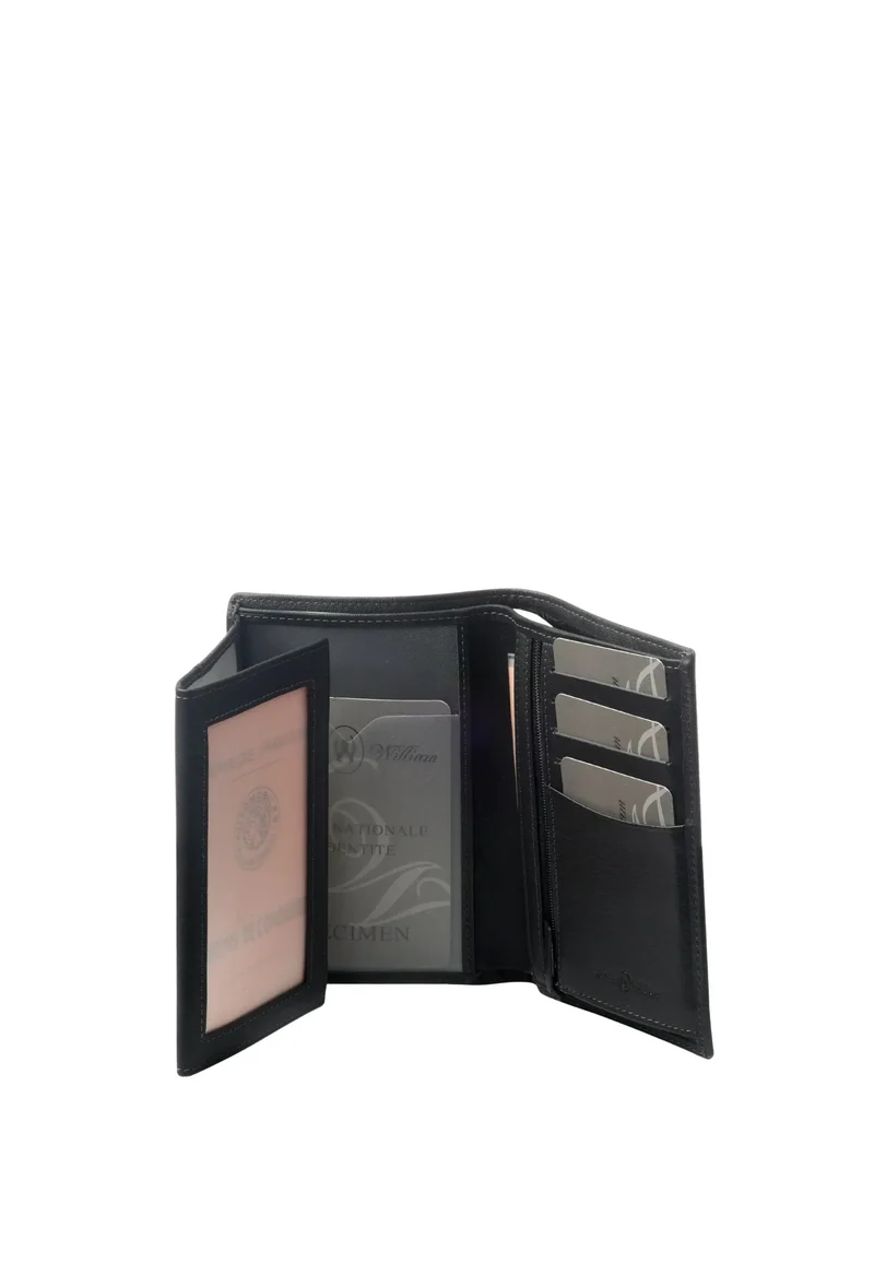 David William Portefeuille cuir Deco anti piratage Noir