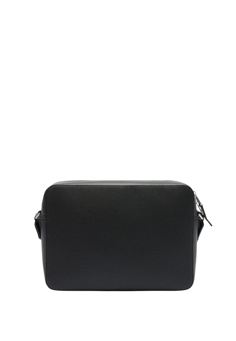 Lacoste Sac à bandoulière Chantaco en cuir Noir