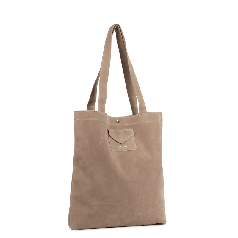 Lancaster Sac cabas épaule Avec Pression M Suédine KBA Beige Foncé