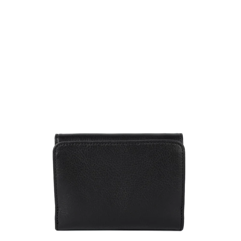Lancaster Portefeuille A rabat avec pression Soft PM Noir