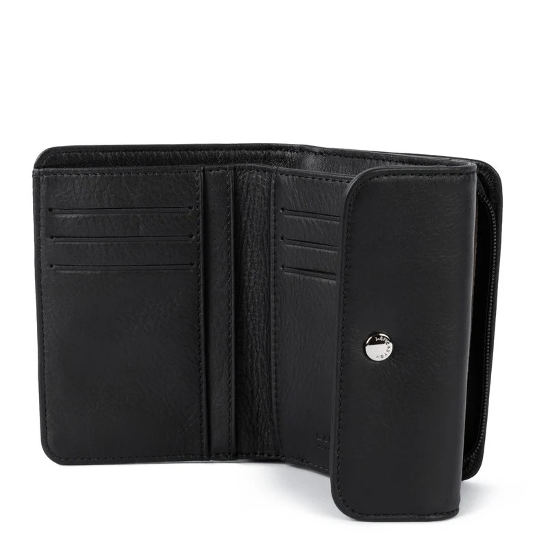 Lancaster Portefeuille A rabat avec pression Soft PM Noir