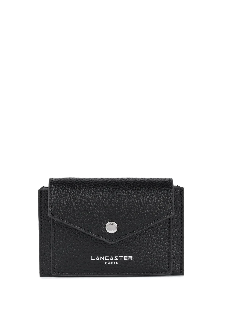 Lancaster Porte-cartes A rabat avec pression Maya Double KBA Noir