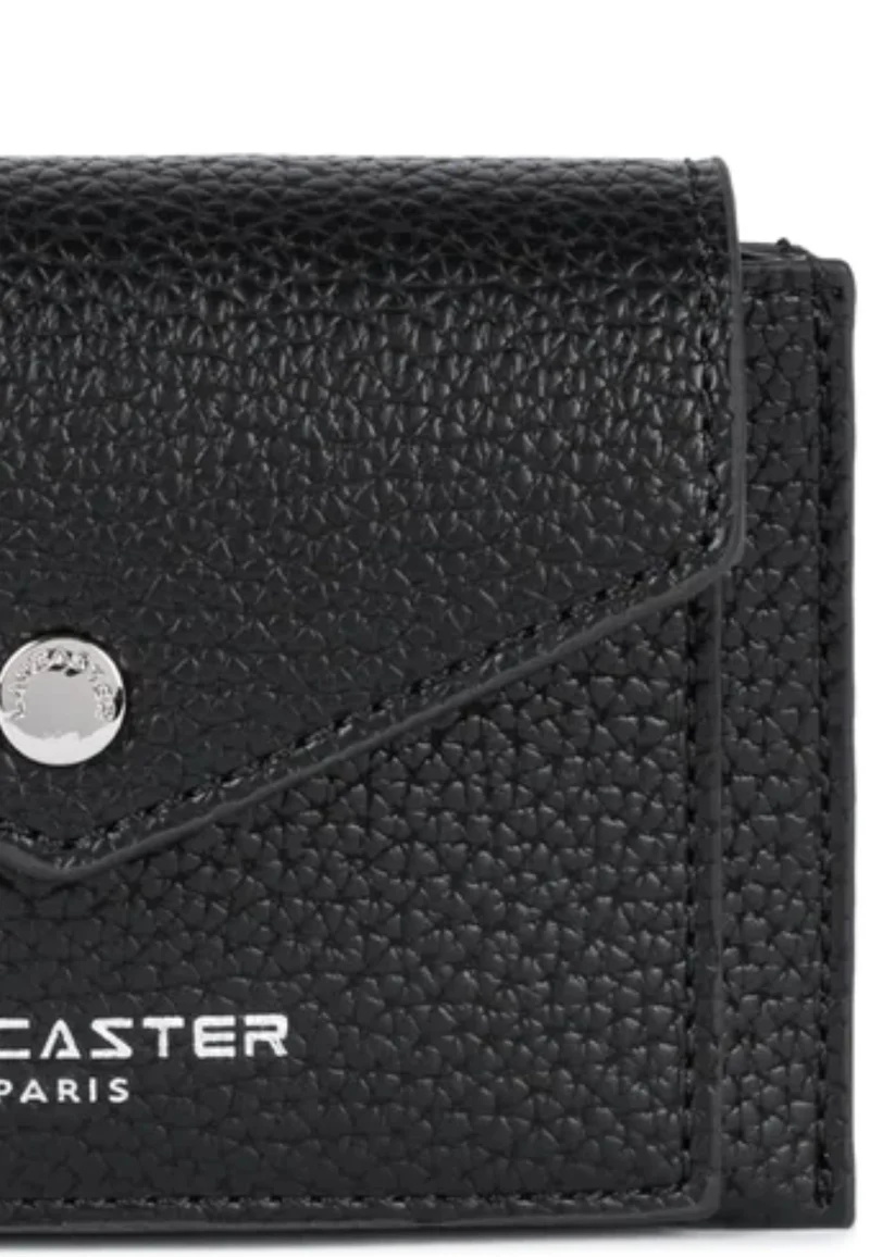 Lancaster Porte-cartes A rabat avec pression Maya Double KBA Noir