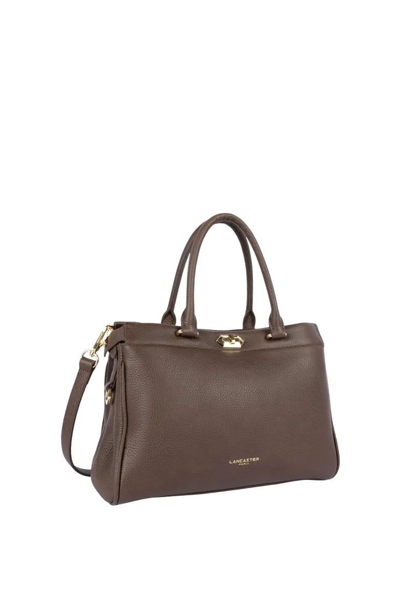 Lancaster Sac cabas main Avec fermoir Mademoiselle ROMY Marron